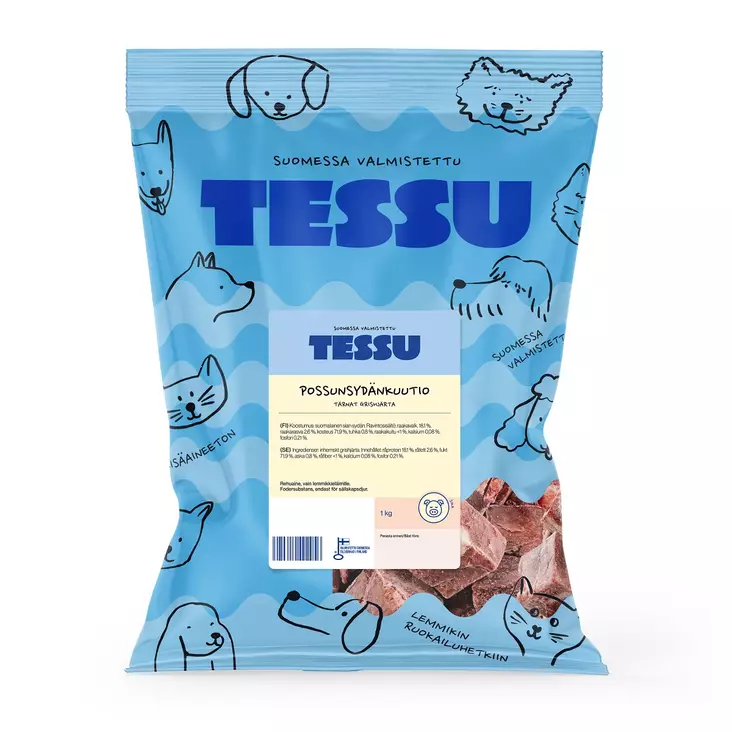 Tessu Possunsydänkuutio 1kg - POSSU raakaruoat - 6420614791103 - 1