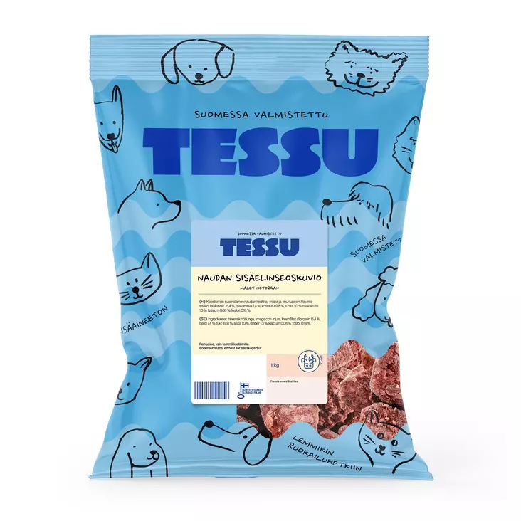 Tessu Naudan sisäelinseoskuvio 1kg - NAUTA raakaruoat - 6420614791097 - 1