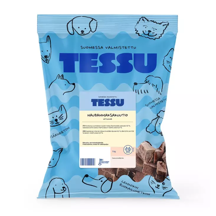 Tessu Naudanmaksakuutio 1kg - NAUTA raakaruoat - 6420614791158 - 1